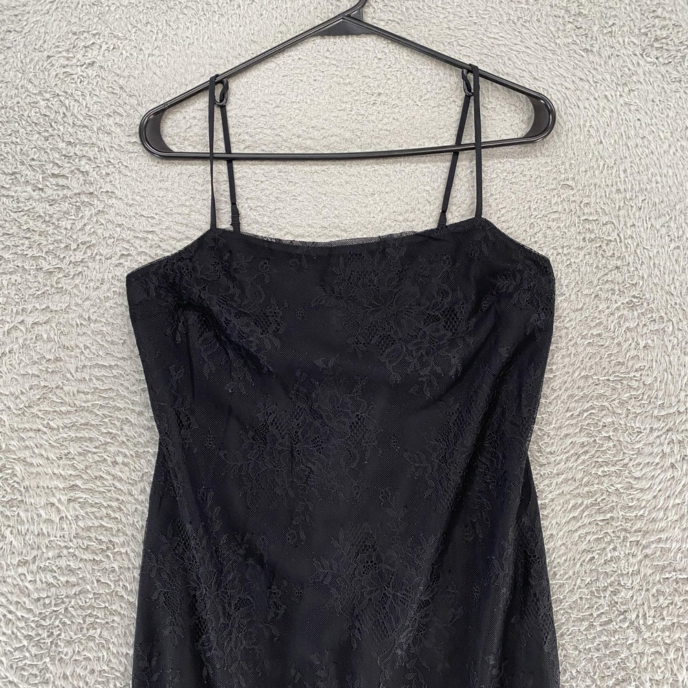 Abercrombie & Fitch Lace Slip Dress Womens‎ M Black Midi Whimsigoth Y2K - Picture 3 of 13